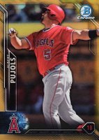 2016 Bowman Chrome #3 Albert Pujols Gold Refractor Baseball Card