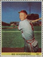 1949 Eureka Stamps #197 Red Schoendienst Baseball Card