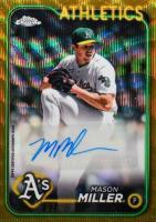 2024 Topps Chrome Update Chrome Baseball Update Series Autographs #ACMM Mason Miller Gold Wave Baseball Card
