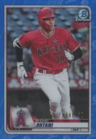 2020 Bowman Chrome #58 Shohei Ohtani Blue Refractor Baseball Card
