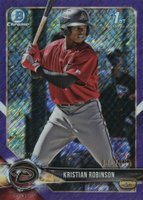 2018 Bowman Chrome Prospects #BCP186 Kristian Robinson Purple Refractor Baseball Card
