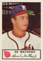 1953 Johnston Cookies Braves #21 Ed Mathews Baseball Card