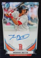 2014 Bowman Prospect Autograph #MB Mookie Betts Chrome-Black Refractor Baseball Card