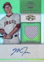 2012 Topps Triple Threads Unity Autograph Relics #10 Mike Trout Emerald Baseball Card