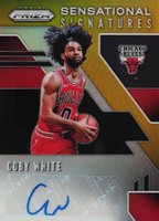 2019 Panini Prizm Sensational Signatures #CBW Coby White Gold Prizm Basketball Card