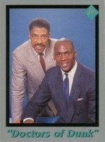 1991 Tuff Stuff Jr. #28 Michael Jordan/Julius Erving Basketball Card