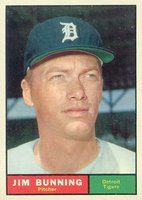 1961 Topps #490 Jim Bunning Baseball Card