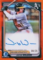 2024 Bowman Chrome Prospect Autographs #CPAJWI Jacob Wilson Orange Refractor Baseball Card