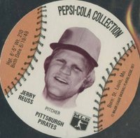 1977 Pepsi-Cola Baseball Stars Discs # Jerry Reuss Baseball Card