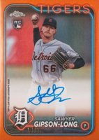 2024 Topps Chrome Rookie Autographs #RASG Sawyer Gipson-Long Orange Refractor Baseball Card