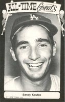 1973 TCMA All-Time Greats Postcard # Sandy Koufax Baseball Card