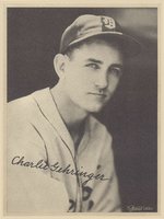 1936 Glossy Finish & Leather # Charlie Gehringer Leather Baseball Card