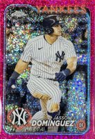 2024 Topps Chrome #89 Jasson Dominguez Magenta Speckle Refractor Baseball Card