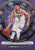 2023 Panini Obsidian Orbital #14 Chet Holmgren Electric Etch Purple Flood Basketball Card