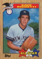 1987 Topps #616 Dave Righetti All-Star Baseball Card