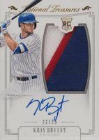 2015 Panini National Treasures #151 Kris Bryant Material Autograph-Gold Baseball Card