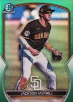 2023 Bowman Chrome Prospects #BCP244 Jackson Merrill Green Refractor Baseball Card