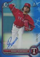2022 Bowman Chrome Prospect Autographs #CPARH Ronny Henriquez Blue Refractor Baseball Card