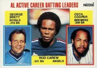 1984 Topps Nestle Hand Cut #710 A.L. Active Career Batting Leaders Baseball Card
