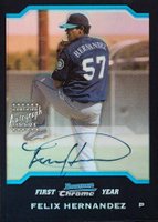 2004 Bowman Chrome #345 Felix Hernandez Refractor-Autograph Baseball Card