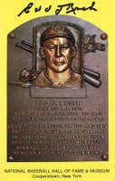1999 Hall of Fame Autographs # Edd Roush Yellow HOF Plaque Baseball Card