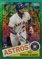 2020 Topps Silver Pack 1985 Chrome Promo #16 Yordan Alvarez Green Refractor Baseball Card