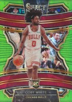 2019 Panini Select #48 Coby White Neon Green Prizm Basketball Card