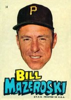 1967 Topps Pirates Stickers #14 Bill Mazeroski Baseball Card