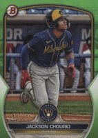 2023 Bowman Paper Prospects #BP76 Jackson Chourio Neon Green Baseball Card