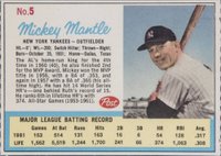 1962 Post Cereal #5p Mickey Mantle Perforated-Ad back Life Magazine Baseball Card