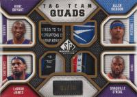 2009 SP Game Used Tag Team Quad #KALS Allen Iverson/Kobe Bryant/LeBron James/Shaquille O'Neal Basketball Card