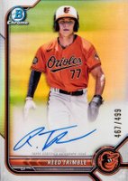 2022 Bowman Chrome Prospect Autographs #CPART Reed Trimble Refractor Baseball Card
