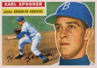 1956 Topps #83 Karl Spooner White Back Baseball Card