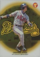 2002 Topps Pristine #72 Chipper Jones Gold Refractor Baseball Card