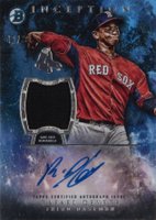 2016 Bowman Inception Relic Autograph #IARRD Rafael Devers Blue Baseball Card