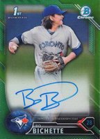 2016 Bowman Draft Chrome Draft Picks Autographs #CDABOB Bo Bichette Green Refractor Baseball Card