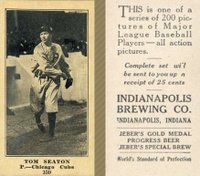 1916 Indianapolis Brewing #159 Tom Seaton Baseball Card