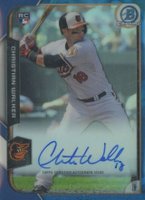 2015 Bowman Chrome Autograph Rookies #CW Christian Walker Blue Refractor Baseball Card