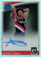 2018 Panini Donruss Optic #186 Anfernee Simons Autograph-Holo Basketball Card