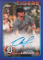 2024 Topps Chrome Rookie Autographs #RAAL Andre Lipcius Purple Refractor Baseball Card