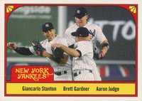 2018 Topps Throwback Thursday #144 Aaron Judge/Brett Gardner/Giancarlo Stanton Baseball Card