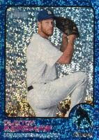 2022 Topps Heritage #725 Clayton Kershaw Chrome-Blue Sparkle Refractor Baseball Card