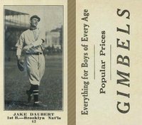 1916 Gimbels #43 Jake Daubert Baseball Card