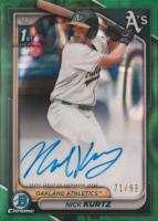 2024 Bowman Draft Chrome Prospect Autographs #CPANK Nick Kurtz Green Lava Baseball Card