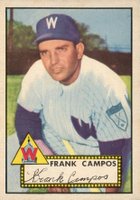 1952 Topps #307bs Frank Campos Black Star on back Baseball Card
