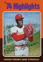1975 Topps Mini #3 Bob Gibson '74 Highlights Baseball Card