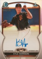 2023 Bowman Chrome Prospect Autographs #CPAKH Kyle Harrison Refractor Baseball Card