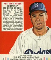1952 Red Man Tobacco #17 Pee Wee Reese Baseball Card