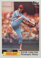 1984 Topps #1 Steve Carlton 1983 Highlight Baseball Card