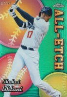 2024 Topps Chrome Chrome All Etch #CAE1 Shohei Ohtani Green Refractor Baseball Card